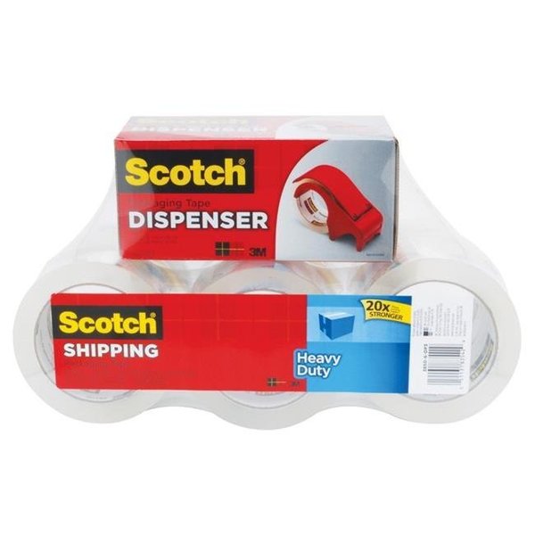 Scotch Scotch 076374 Heavy Duty Shipping Tape With Dispenser; Clear; Pack Of 6 76374